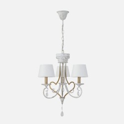 Lampara Crasas 3xe14 Blanco/oro Regx49x49 Cm