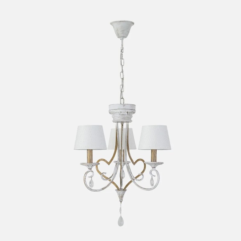 Lampara Crasas 3xe14 Blanco/oro Regx49x49 Cm Lampara Crasas 3xe14 Blanco/oro Regx49x49 Cm