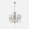 Lampara Crasas 5xe14 Blanco/oro Regx54x54 Cm