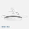 Ventilador Dc Blondi Negro/oro 72w 3aspas 107d 7200lm 6vel 3000k,4500k,6000k, Remoto+temporizador+memoria