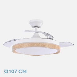 Ventilador Dc Blondi Negro/oro 72w 3aspas 107d 7200lm 6vel 3000k,4500k,6000k, Remoto+temporizador+memoria