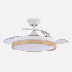 Ventilador Dc Blondi Negro/oro 72w 3aspas 107d 7200lm 6vel 3000k,4500k,6000k, Remoto+temporizador+memoria