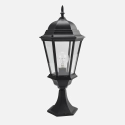 Sobremuro Exterior Aluminio Regulus 1xe27 Negro 56x23x23 Cm Ip44