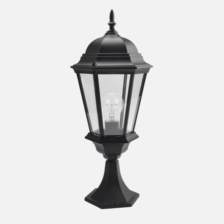 Sobremuro Exterior Aluminio Regulus 1xe27 Negro 56x23x23 Cm Ip44