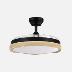 Ventilador Dc Blondi Negro/oro 72w 3aspas 107d 7200lm 6vel 3000k,4500k,6000k, Remoto+temporizador+memoria