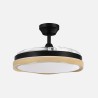 Ventilador Dc Blondi Negro/oro 72w 3aspas 107d 7200lm 6vel 3000k,4500k,6000k, Remoto+temporizador+memoria
