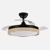 Ventilador Dc Blondi Negro/oro 72w 3aspas 107d 7200lm 6vel 3000k,4500k,6000k, Remoto+temporizador+memoria