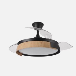Ventilador Dc Provenza 72w 7200lm Blanco/haya 3asp.desplegables 36/51x50/107d.3col, Remoto, Temporizador, Memoria