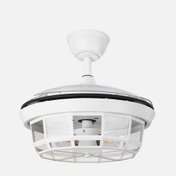 Ventilador Dc Tornado Mini Negro 3xe27 91d 3aspas Desplegables 6velocidades C/remoto Y Temporizador