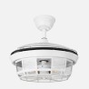 Ventilador Dc Tornado Mini Negro 3xe27 91d 3aspas Desplegables 6velocidades C/remoto Y Temporizador