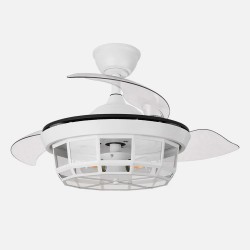 Ventilador Dc Tornado Mini Negro 3xe27 91d 3aspas Desplegables 6velocidades C/remoto Y Temporizador