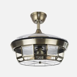 Ventilador Dc Tornado Mini Negro 3xe27 91d 3aspas Desplegables 6velocidades C/remoto Y Temporizador