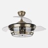 Ventilador Dc Tornado Mini Negro 3xe27 91d 3aspas Desplegables 6velocidades C/remoto Y Temporizador