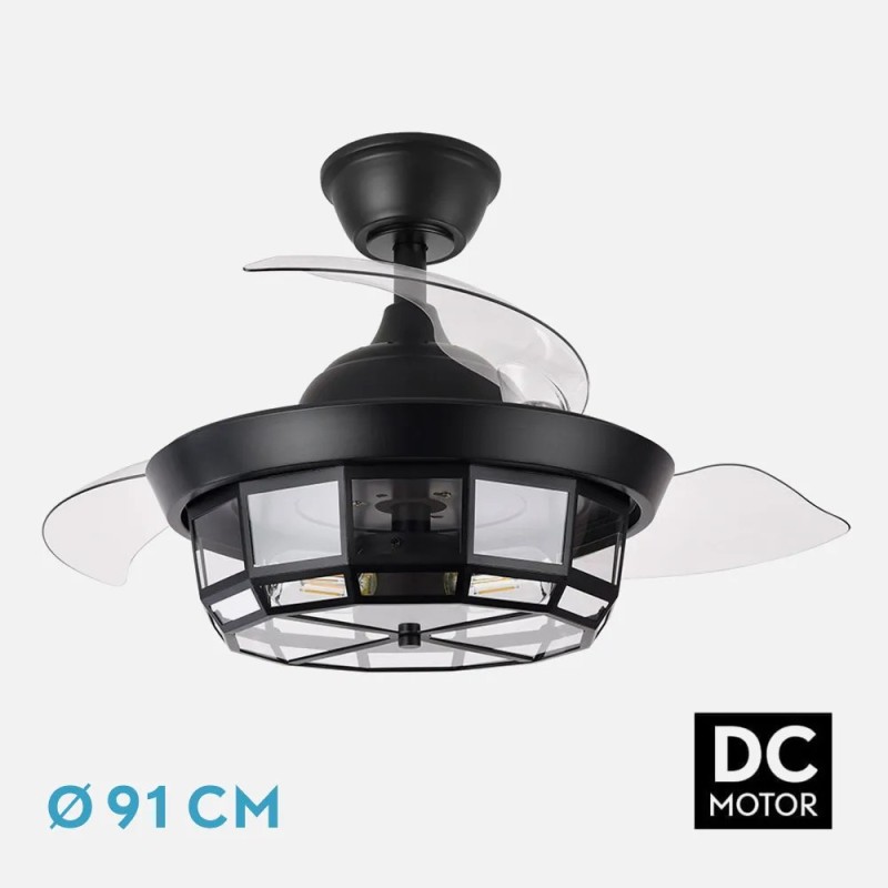 Ventilador Dc Tornado Mini Negro 3xe27 91d 3aspas Desplegables 6velocidades C/remoto Y Temporizador Ventilador Dc Tornado Mini Negro 3xe27 91d 3aspas Desplegables 6velocidades C/remoto Y Temporizador