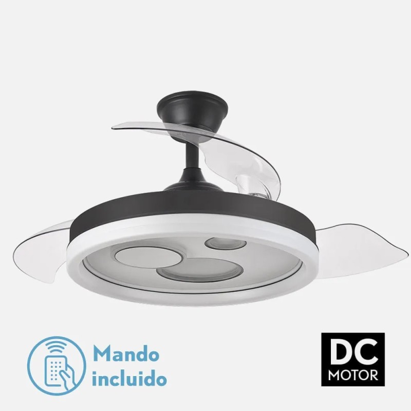 Ventilador Dc Turia 72w 6120lm Negro/blanco 3 Asp.desp. 32/47x50/110d. 3 Colores C/remoto+temporizador+memoria Ventilador Dc Turia 72w 6120lm Negro/blanco 3 Asp.desp. 32/47x50/110d. 3 Colores C/remoto+temporizador+memoria