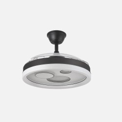 Ventilador Dc Turia 72w 6120lm Negro/blanco 3 Asp.desp. 32/47x50/110d. 3 Colores C/remoto+temporizador+memoria