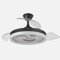 Ventilador Dc Turia 72w 6120lm Negro/blanco 3 Asp.desp. 32/47x50/110d. 3 Colores C/remoto+temporizador+memoria