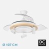 Ventilador Dc Gladiator 37+15w Negro/madera 3asp.107d 3980lm 3000-4500-6500k 2encendidos Indep.Remoto+memoria+temporiz.