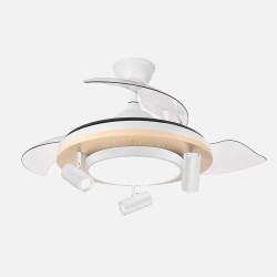 Ventilador Dc Gladiator 37+15w Negro/madera 3asp.107d 3980lm 3000-4500-6500k 2encendidos Indep.Remoto+memoria+temporiz.