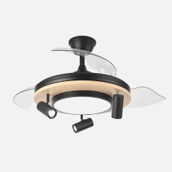 Ventilador Dc Gladiator 37+15w Negro/madera 3asp.107d 3980lm 3000-4500-6500k 2encendidos Indep.Remoto+memoria+temporiz.