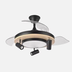 Ventilador Dc Gladiator 37+15w Negro/madera 3asp.107d 3980lm 3000-4500-6500k 2encendidos Indep.Remoto+memoria+temporiz.