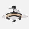 Ventilador Dc Gladiator 37+15w Negro/madera 3asp.107d 3980lm 3000-4500-6500k 2encendidos Indep.Remoto+memoria+temporiz.