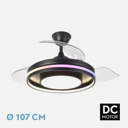 Ventilador Dc Pitufo 57w Blanco 3asp107d 3990lm Rgb +3000-4500-6500k Reg.intensidad+remoto+memo+temporiz