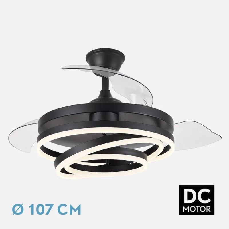 Ventilador 72w Dc Kai Negro 3 Aspas Transp. 6Vel. 3 Colores 43/58x50/107 C/remoto,memoria Y temp. 6120lm Ventilador 72w Dc Kai Negro 3 Aspas Transp. 6Vel. 3 Colores 43/58x50/107 C/remoto,memoria Y temp. 6120lm