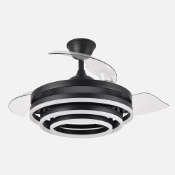 Ventilador 72w Dc Kai Negro 3 Aspas Transp. 6Vel. 3 Colores 43/58x50/107 C/remoto,memoria Y temp. 6120lm