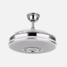 Ventilador Dc Noto 72w 6120lm Cromo 3asp.desp.108d 3 Colores+rgb Bluetooth, Remoto, Memoria Y Altavoz