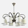 Lampara Concordia 8xe14 Cuero Pantalla Beis REGx75x75