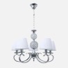 Lampara Ordoñez 5xe14 Cromo Pantalla Blanca Regx60x60 Cm