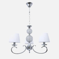 Lampara Ordoñez 3xe14 Cromo Pantalla Blanca Regx60x60 Cm
