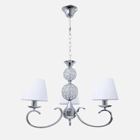 Lampara Ordoñez 3xe14 Cromo Pantalla Blanca Regx60x60 Cm