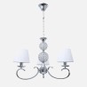 Lampara Ordoñez 3xe14 Cromo Pantalla Blanca Regx60x60 Cm