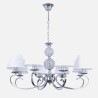 Lampara Ordoñez 8xe14 Cromo Pantalla Blanca Regx76x76 Cm