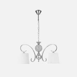 Lampara Bogota 3xe14 Cromo Pantalla Blanca Regx57x57 Cm