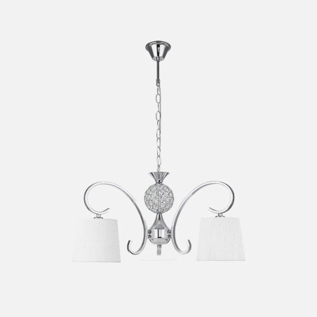 Lampara Bogota 3xe14 Cromo Pantalla Blanca Regx57x57 Cm