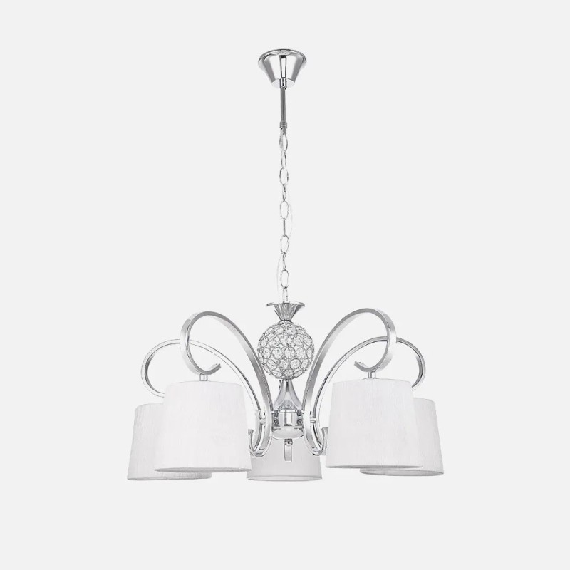 Lampara Bogota 5xe14 Cromo Pantalla Blanca Regx57x57 Cm Lampara Bogota 5xe14 Cromo Pantalla Blanca Regx57x57 Cm