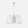 Lampara Bogota 5xe14 Cromo Pantalla Blanca Regx57x57 Cm