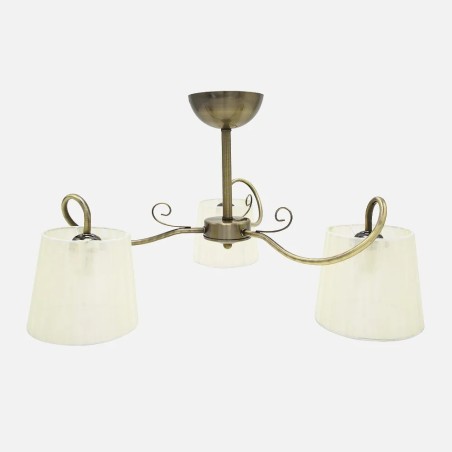 Lampara Cuzco 3xe14 Cuero 37x60x60 Cm