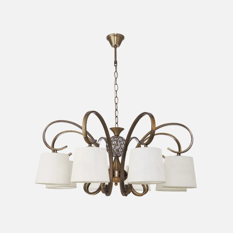 Lampara Bogota 8xe14 CUERO Pantalla Blanca Regx75x75 Cm Lampara Bogota 8xe14 CUERO Pantalla Blanca Regx75x75 Cm