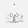 Lampara Bogota 8xe14 Cromo Pantalla Blanca Regx75x75 Cm