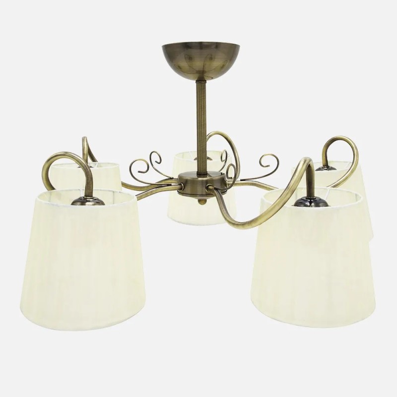 Lampara Cuzco 5xe14 Cuero 37x65x65 Cm Lampara Cuzco 5xe14 Cuero 37x65x65 Cm