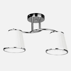 Lampara Lantanas 2xe27 Cromo Pantalla Balnca 24x43x15,5 Cm