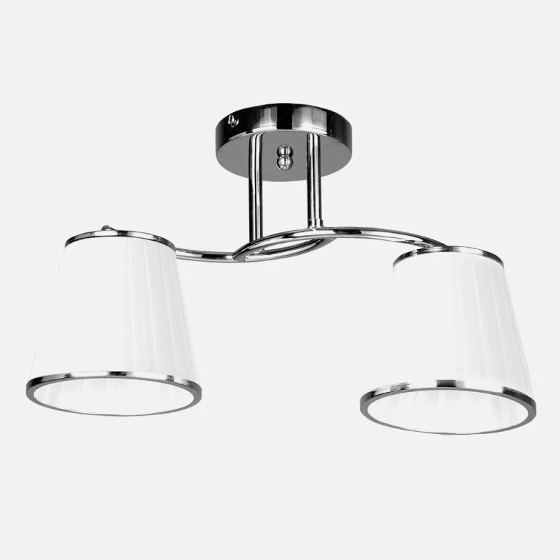 Lampara Lantanas 2xe27 Cromo Pantalla Balnca 24x43x15,5 Cm Lampara Lantanas 2xe27 Cromo Pantalla Balnca 24x43x15,5 Cm