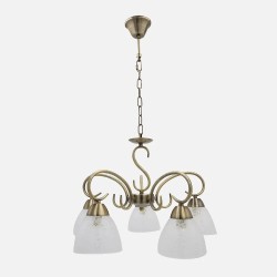 Lampara Jaipur 5xe14 Cuero Regx46x46 Cm