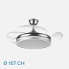 Ventilador Bayomo 72w 6120lm Negro 3 Aspas Desp. 32/47x49/108d.3 Color.motor Dc.remoto