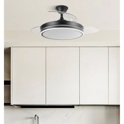 Ventilador Bayomo 72w 6120lm Negro 3 Aspas Desp. 32/47x49/108d.3 Color.motor Dc.remoto