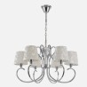 Lampara Cancun 6xe14 Cromo Pantalla Blanca 98x62x62 Cm